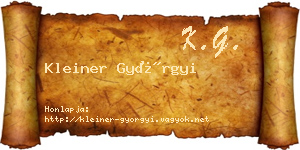 Kleiner Györgyi névjegykártya