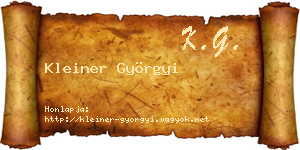 Kleiner Györgyi névjegykártya